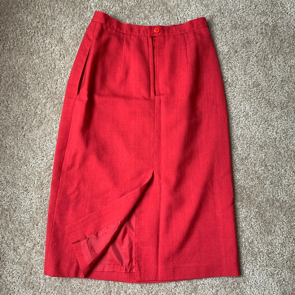 Vintage Retro Red Pencil Skirt - Picture 6 of 6
